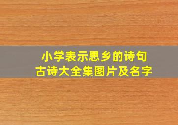 小学表示思乡的诗句古诗大全集图片及名字