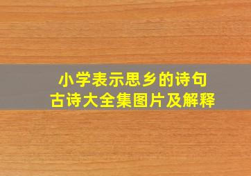 小学表示思乡的诗句古诗大全集图片及解释