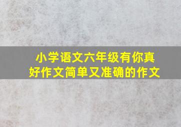 小学语文六年级有你真好作文简单又准确的作文