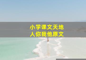 小学课文天地人你我他原文