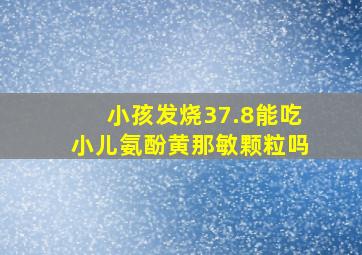 小孩发烧37.8能吃小儿氨酚黄那敏颗粒吗