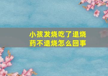 小孩发烧吃了退烧药不退烧怎么回事