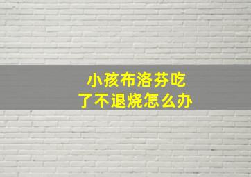 小孩布洛芬吃了不退烧怎么办