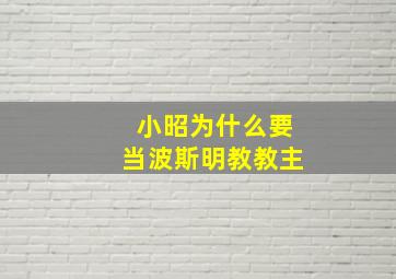 小昭为什么要当波斯明教教主