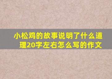 小松鸡的故事说明了什么道理20字左右怎么写的作文