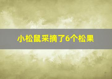 小松鼠采摘了6个松果