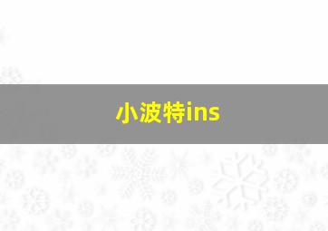 小波特ins