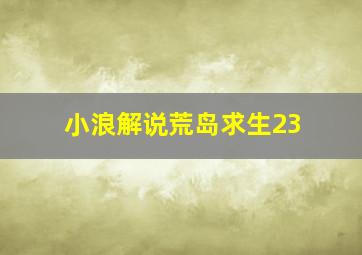 小浪解说荒岛求生23