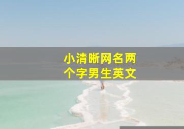 小清晰网名两个字男生英文