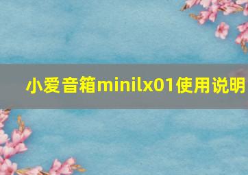 小爱音箱minilx01使用说明