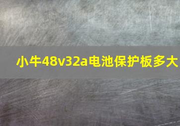 小牛48v32a电池保护板多大