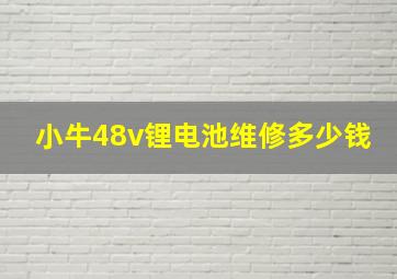 小牛48v锂电池维修多少钱