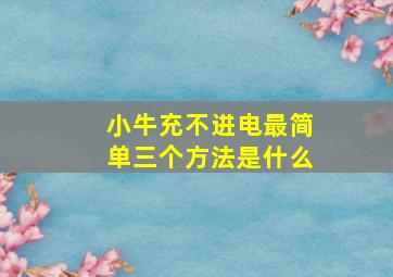 小牛充不进电最简单三个方法是什么