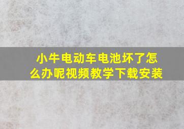 小牛电动车电池坏了怎么办呢视频教学下载安装