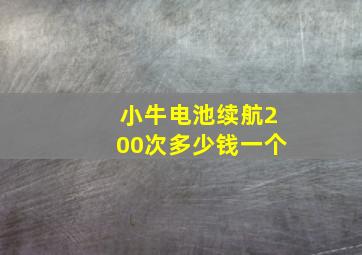 小牛电池续航200次多少钱一个