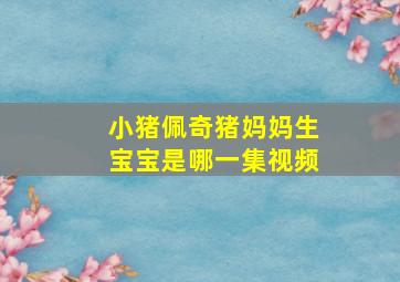 小猪佩奇猪妈妈生宝宝是哪一集视频