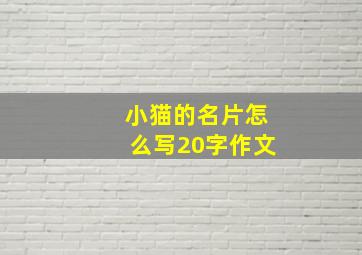 小猫的名片怎么写20字作文