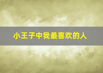 小王子中我最喜欢的人