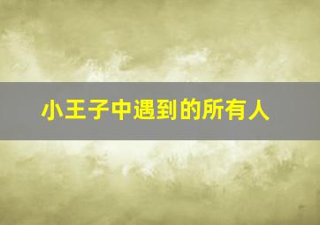 小王子中遇到的所有人