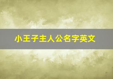 小王子主人公名字英文