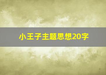 小王子主题思想20字