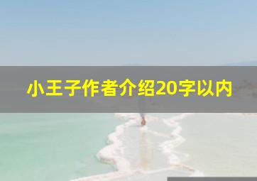 小王子作者介绍20字以内