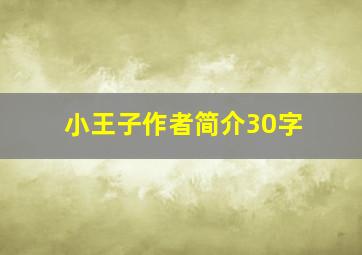 小王子作者简介30字