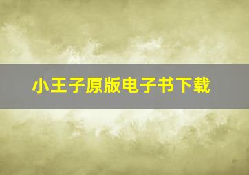 小王子原版电子书下载