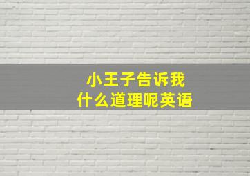 小王子告诉我什么道理呢英语