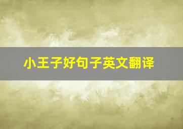 小王子好句子英文翻译