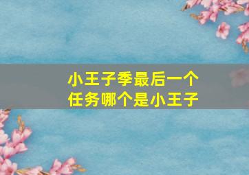 小王子季最后一个任务哪个是小王子