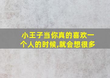 小王子当你真的喜欢一个人的时候,就会想很多