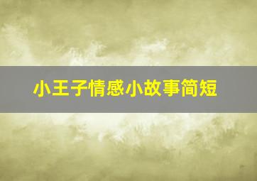 小王子情感小故事简短