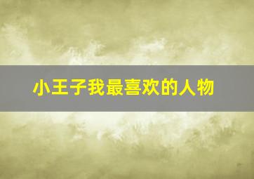 小王子我最喜欢的人物