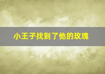 小王子找到了他的玫瑰