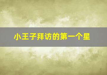 小王子拜访的第一个星