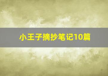 小王子摘抄笔记10篇