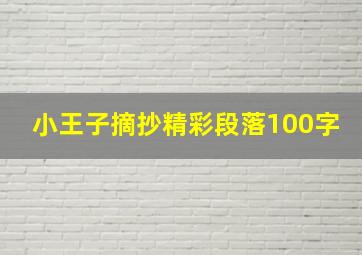 小王子摘抄精彩段落100字