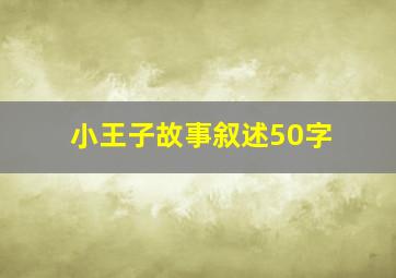 小王子故事叙述50字