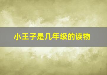 小王子是几年级的读物