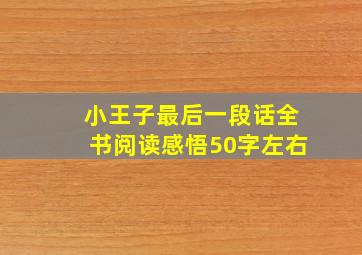 小王子最后一段话全书阅读感悟50字左右