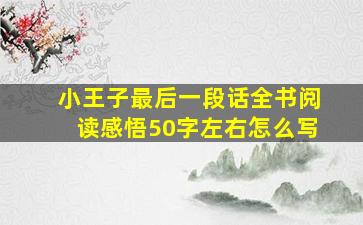 小王子最后一段话全书阅读感悟50字左右怎么写