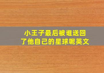 小王子最后被谁送回了他自己的星球呢英文