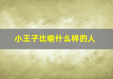 小王子比喻什么样的人