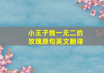 小王子独一无二的玫瑰原句英文翻译