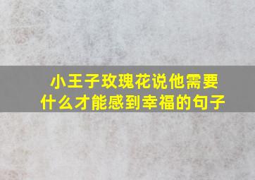 小王子玫瑰花说他需要什么才能感到幸福的句子