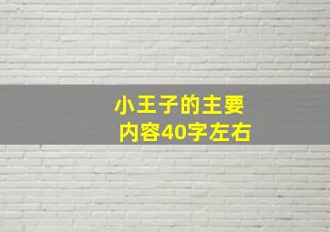 小王子的主要内容40字左右