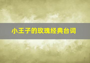 小王子的玫瑰经典台词