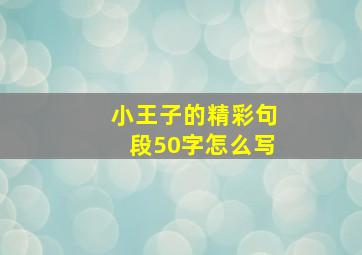 小王子的精彩句段50字怎么写