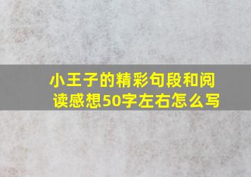 小王子的精彩句段和阅读感想50字左右怎么写